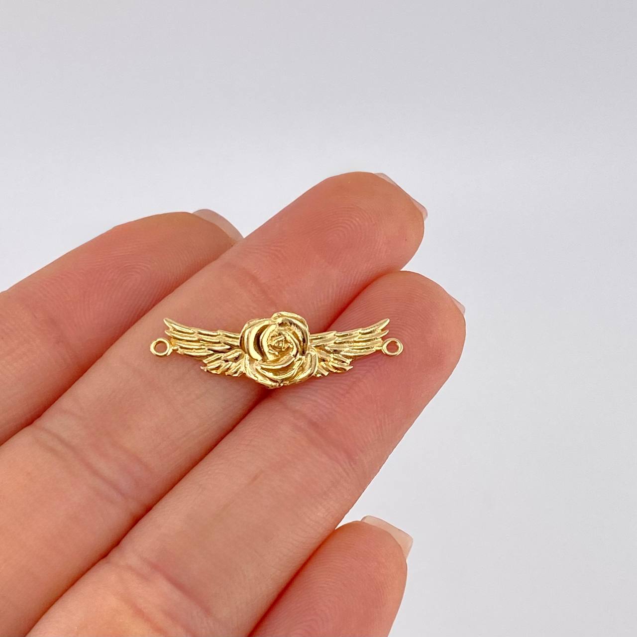 Herraje Rosa Angelical 1.5 g / 2.6 cm Oro Amarillo 18K