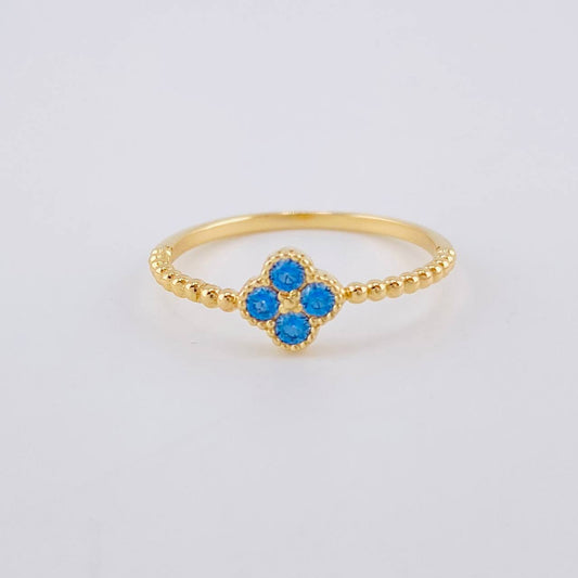 Anillo Trebol 1.5 g / T6 1/2 Oro Amarillo 18K