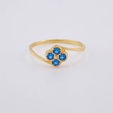 Anillo Trebol Linea Invertida 1.15 g / T5 3/4 Oro Amarillo 18K
