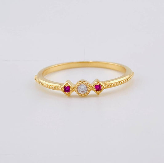 Anillo Liston Rombico 1.6 g / T7 Oro Amarillo 18K