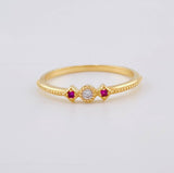 Anillo Liston Rombico 1.6 g / T7 Oro Amarillo 18K