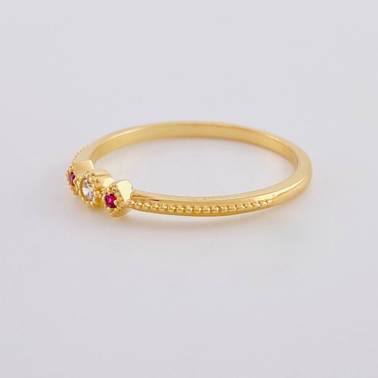 Anillo Liston Rombico 1.6 g / T7 Oro Amarillo 18K