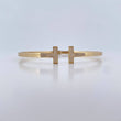 Pulso Aro Doble T 5.65gr / 17.4cm / 3mm Oro Amarillo +4 18K &