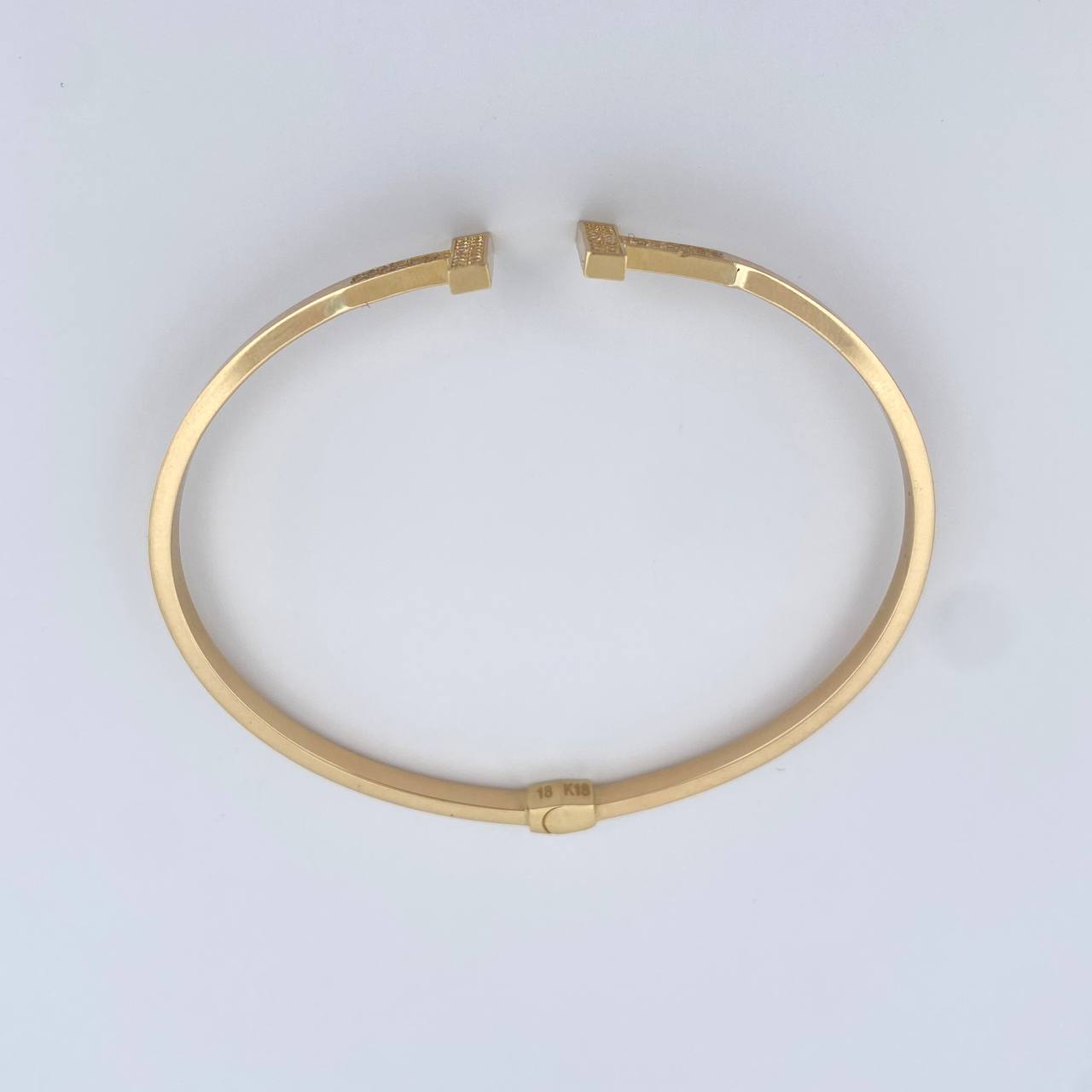 Pulso Aro Doble T 5.65gr / 17.4cm / 3mm Oro Amarillo +4 18K &