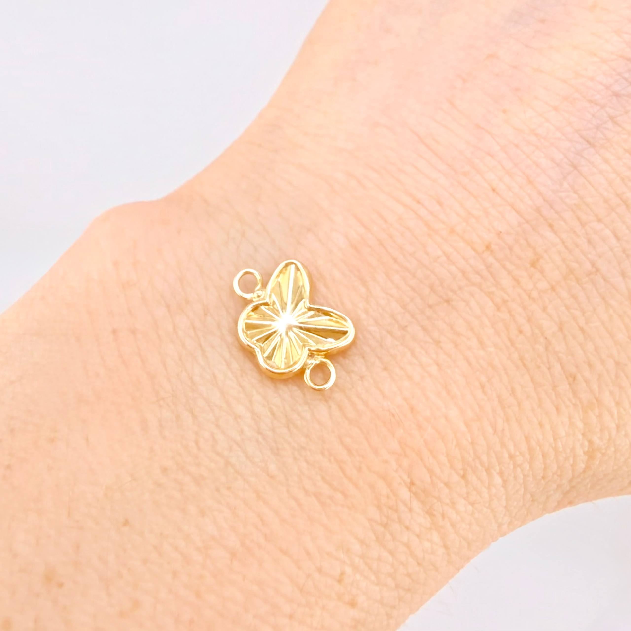 Herraje Mariposa Diamantada 0.65gr / 1.5cm / Oro Amarillo 18K