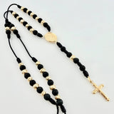 Rosario San Miguel Cruz Cristo 6.4gr / 70cm / 5mm-6mm Oro Amarillo 18K *