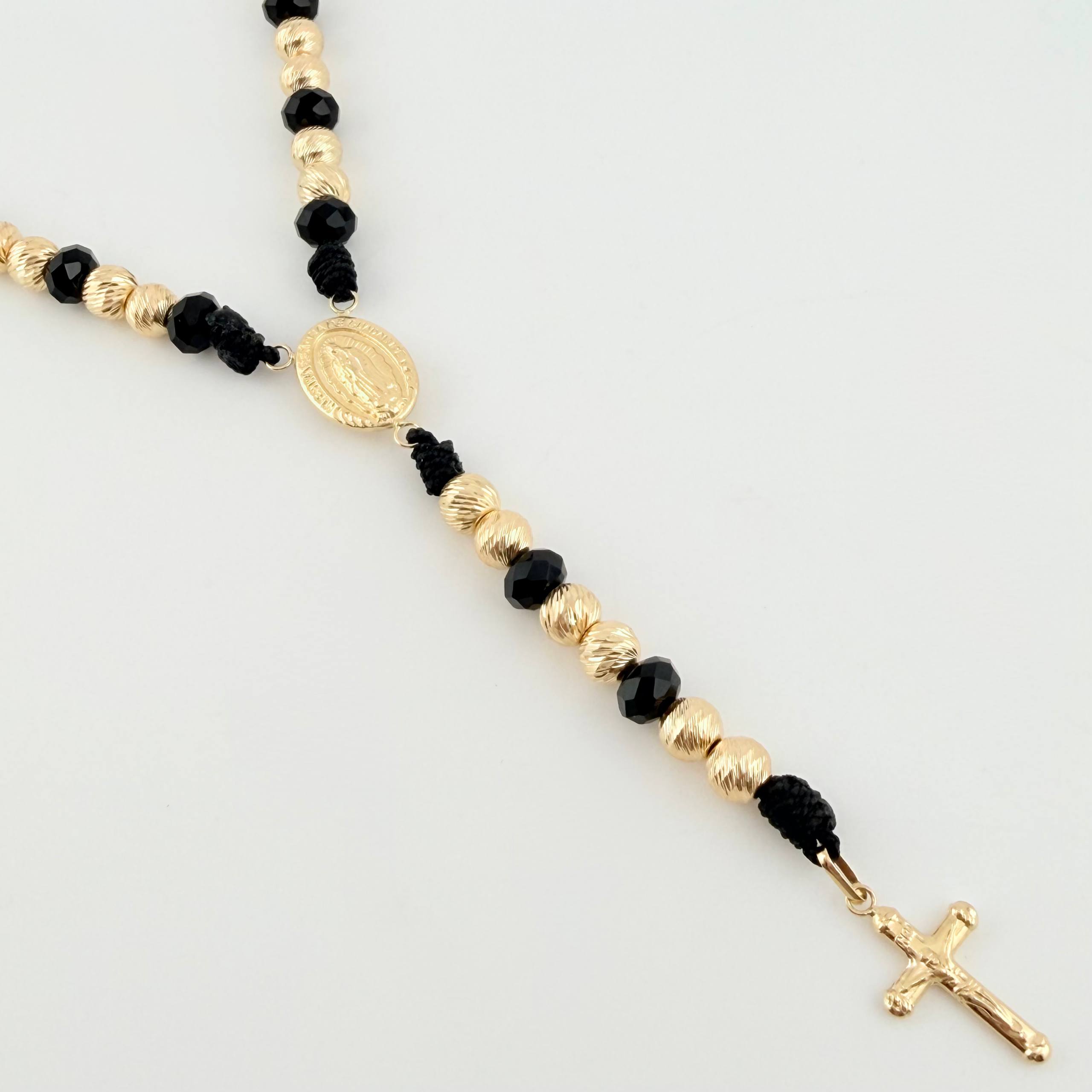 Rosario Virgen Guadalupe Cruz Cristo 15.5gr / 67.5cm / 7mm Oro Amarillo 18K ©