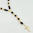 Rosario Virgen Milagrosa Cruz Cristo 8gr / 60cm / 6mm Oro Amarillo 18K ©