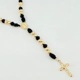 Rosario Virgen Milagrosa Cruz Cristo 8gr / 60cm / 6mm Oro Amarillo 18K ©