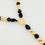 Rosario Virgen Milagrosa Cruz Cristo 8gr / 60cm / 6mm Oro Amarillo 18K ©