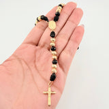 Rosario Virgen Milagrosa Cruz Cristo 8gr / 60cm / 6mm Oro Amarillo 18K ©