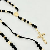 Rosario Virgen Guadalupe Cruz Cristo 4.4gr / 55cm / 4mm Oro Amarillo 18K *