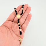 Rosario Virgen Guadalupe Cruz Cristo 4.4gr / 55cm / 4mm Oro Amarillo 18K *