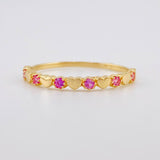 Anillo Corazónes Lucidos 1.35g / T7 1/4 Oro Amarillo 18K