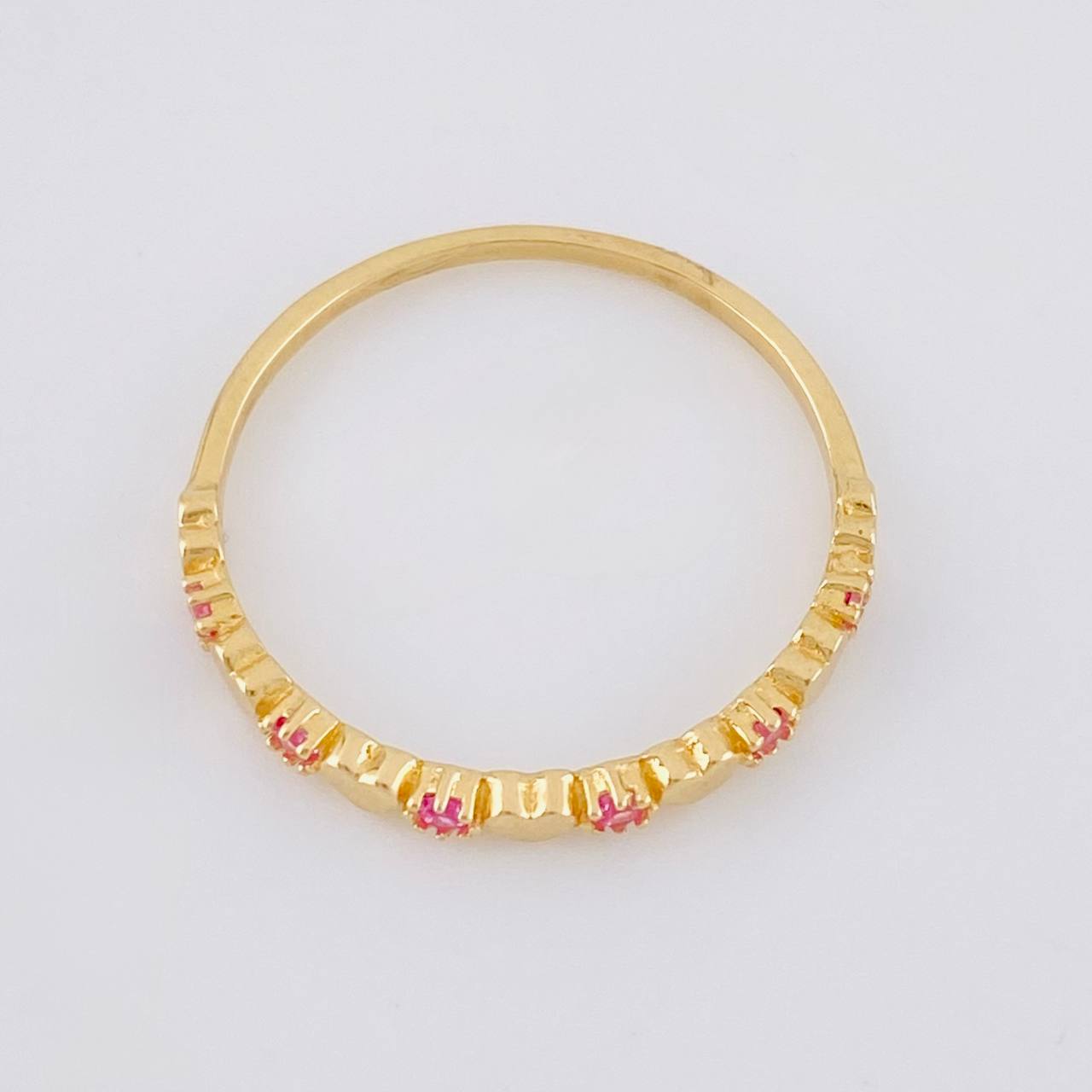 Anillo Corazónes Lucidos 1.35g / T7 1/4 Oro Amarillo 18K
