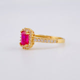 Anillo Halo Tupido 2.6g / T6 3/4 Oro Amarillo 18K