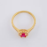 Anillo Halo Tupido 2.6g / T6 3/4 Oro Amarillo 18K