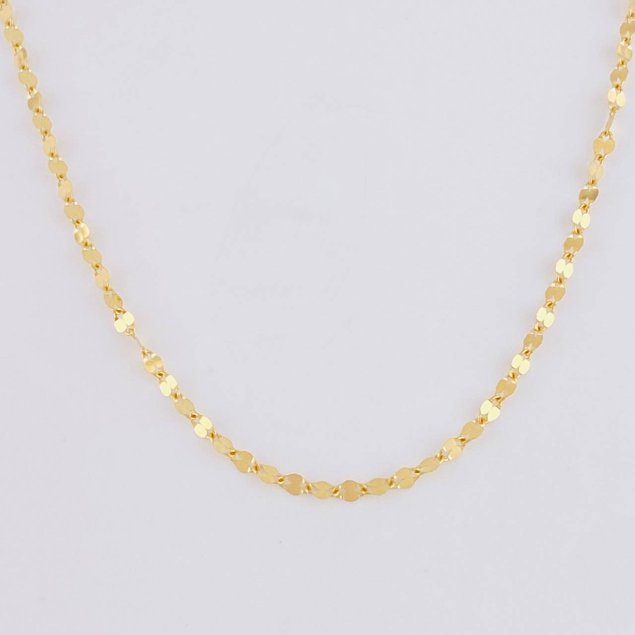 Cadena Flor Espejo 0.85g / 45cm / 1.7mm Oro Amarillo 18K