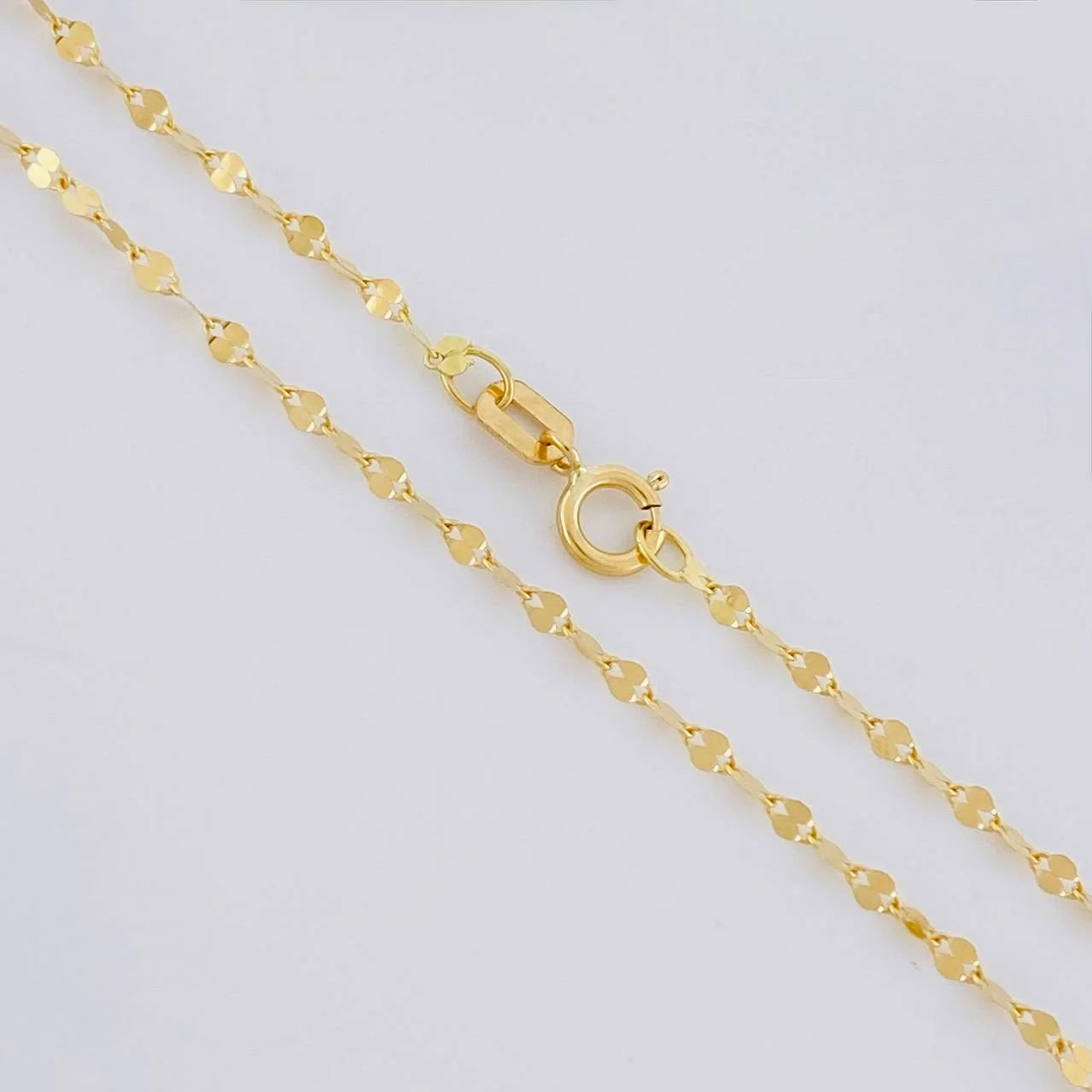 Cadena Flor Espejo 1g / 55cm / 1.2mm Oro Amarillo 18K