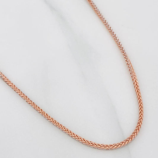 Cadena Franco 3.1g / 50cm / 1.4mm Dos Oros Blanco Rosa 18K