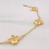 Pulso Aro Seguido Trebol 3.35g / 19cm / 1.4mm Oro Amarillo 18K