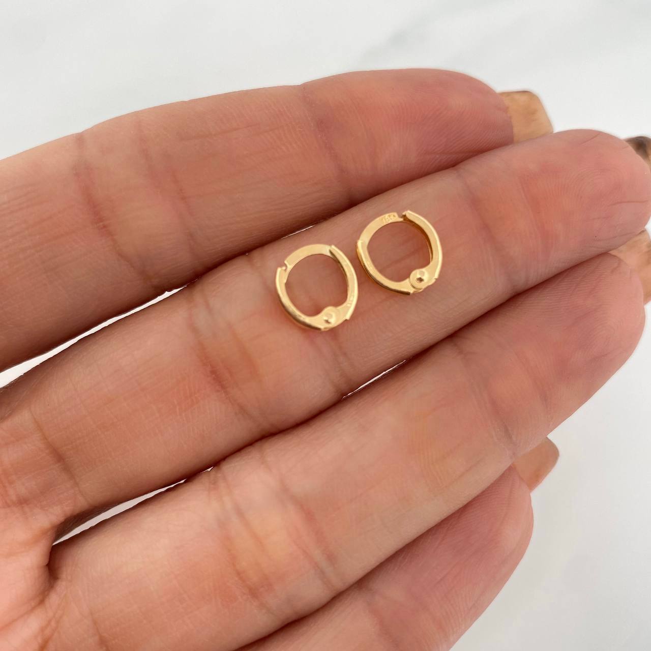 Candongas Carril Lisas 0.65g / 0.8cm Oro Amarillo 18K