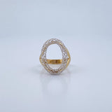 Anillo Aro Ovalo 3.7gr / T7 / Dos Oros Amarillo Blanco +3 18K &