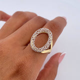 Anillo Aro Ovalo 3.5gr / T7 / Dos Oros Amarillo Blanco +3 18K &