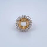 Anillo Aros 4.65gr / T6 3/4 / Dos Oros Amarillo Blanco +3 18K &