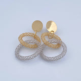Topos Arete Aros Circulos 5.15gr / 4.7cm / Dos Oros Amarillo Blanco +4 18K &