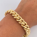 Pulso Cubano Rayado 15.4gr / 20.3cm / 10.4mm Oro Amarillo +3 18K &