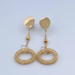 Topos Arete Aros Circulos 3.75gr / 5.5cm / 4mm Bolas Diamantadas Oro Amarillo +4 18K &