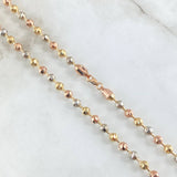 Cadena Militar 24.2gr / 62cm / 4mm Diamantada Tres Oros 18K
