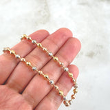 Cadena Militar 24.2gr / 62cm / 4mm Diamantada Tres Oros 18K