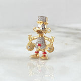 Herraje Pato Bolsas Dinero 5.7gr / 2.6mm Articulado Circones Blancos Rojos Oro Amarillo 18K
