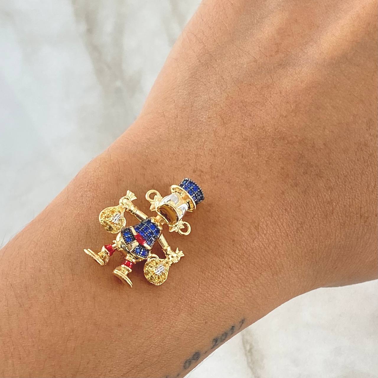 Herraje Pato Bolsas Dinero 5.5gr / 2.6mm Articulado Circones Blancos Azules Rojos Oro Amarillo 18K