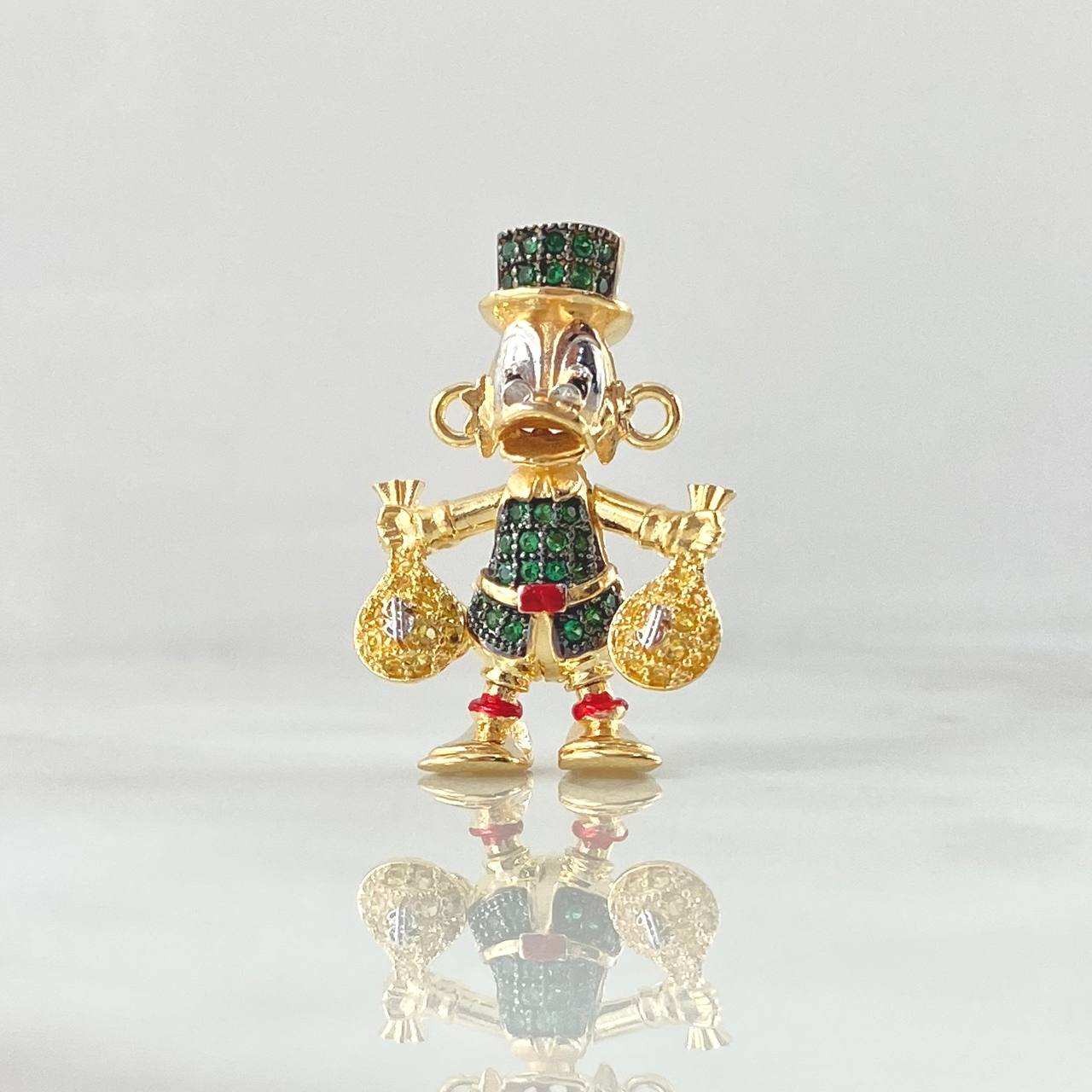 Herraje Pato Bolsas Dinero 5.6gr / 2.6mm Articulado Circones Blancos Verdes Rojos Oro Amarillo 18K