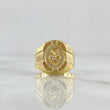 Anillo Sagrado Corazón De Jesús 2.35gr / T9 1/4 / Mate Texturizado Oro Amarillo 18K