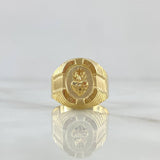 Anillo Sagrado Corazón De Jesús 2.35gr / T9 1/4 / Mate Texturizado Oro Amarillo 18K