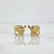 Topos Elefante 1.1gr / 7mm Circones Blancos - Ojos Azules Oro Amarillo 18K