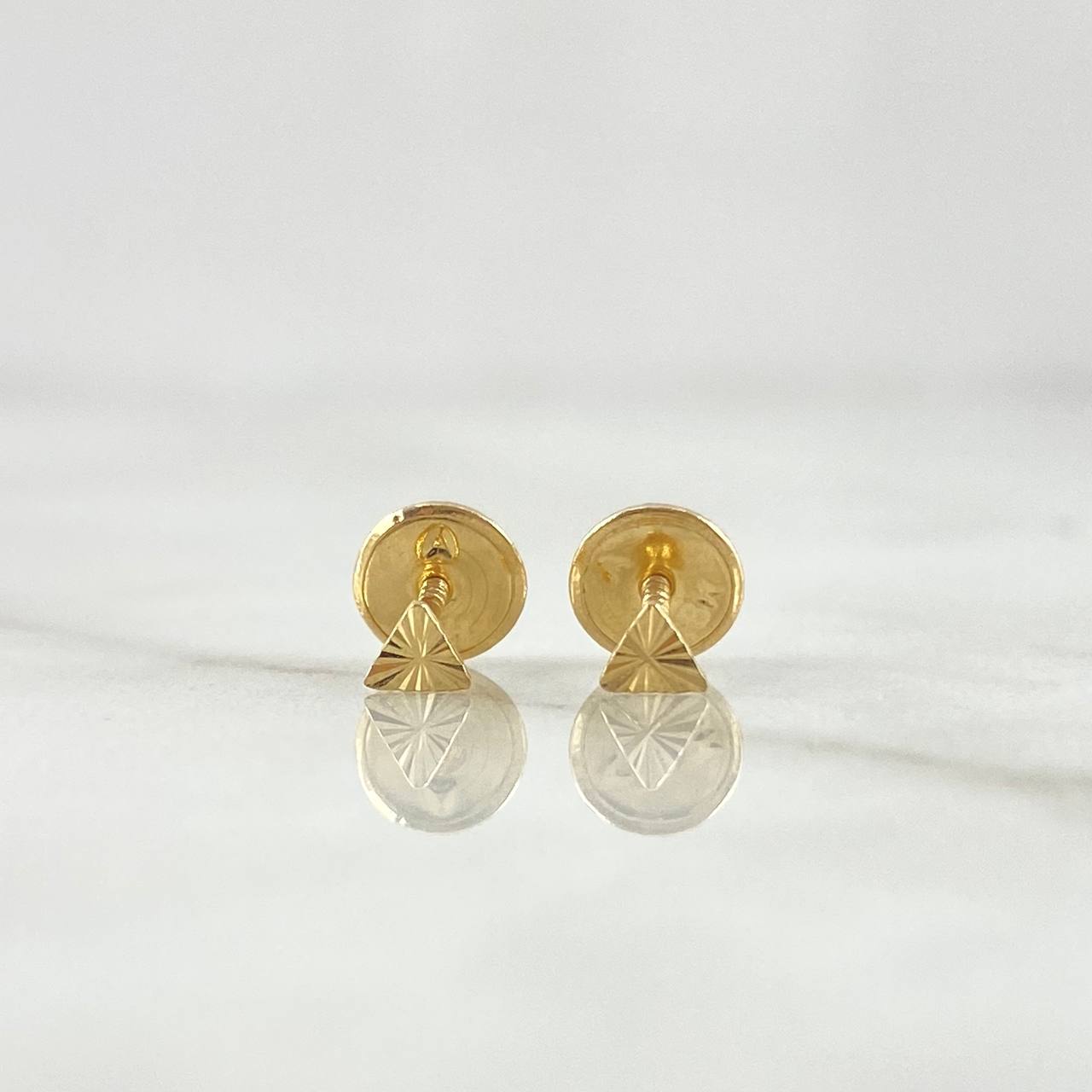 Topos Triangulo 0.4gr / 4mm Diamantado Oro Amarillo 18K *
