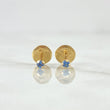 Topos Cuatro Garras 0.4gr / 2mm Circon Celeste Oro Amarillo 18K