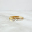 Anillo Dios 1.35gr / T5 1/4 / Circones Blancos Oro Amarillo 18K