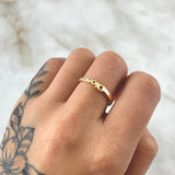 Anillo Dios 1.3gr / T7 / Circones Blancos Oro Amarillo 18K