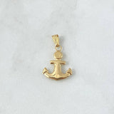 Dije Ancla 0.9gr / 2.6cm / Lisa Oro Amarillo 18K *