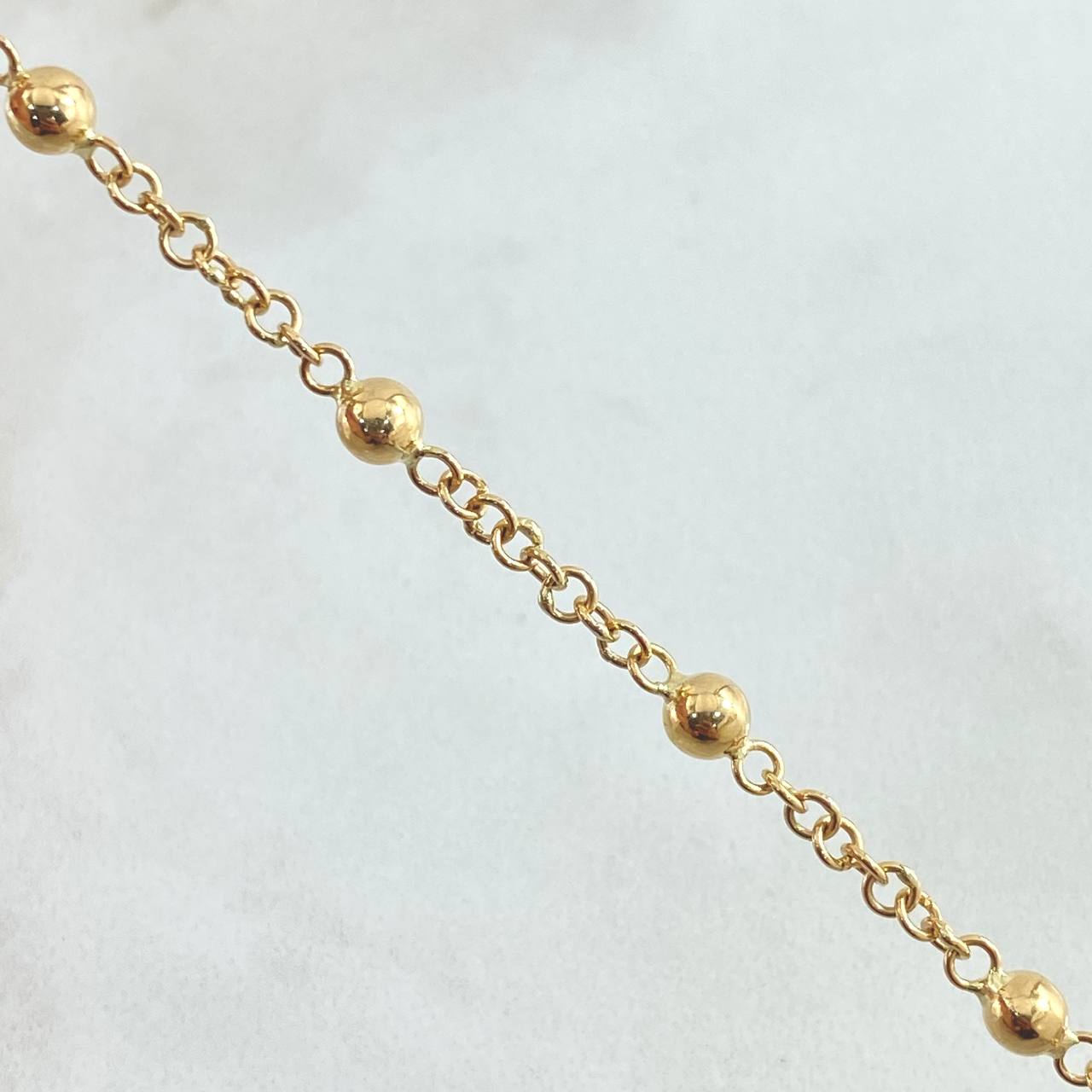 Tobillera Denario Virgen Milagrosa 4.9gr / 23cm / Oro 18K *