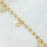Tobillera GC Flores Trebol 3.6gr / 24.8cm / Oro Amarillo 18K