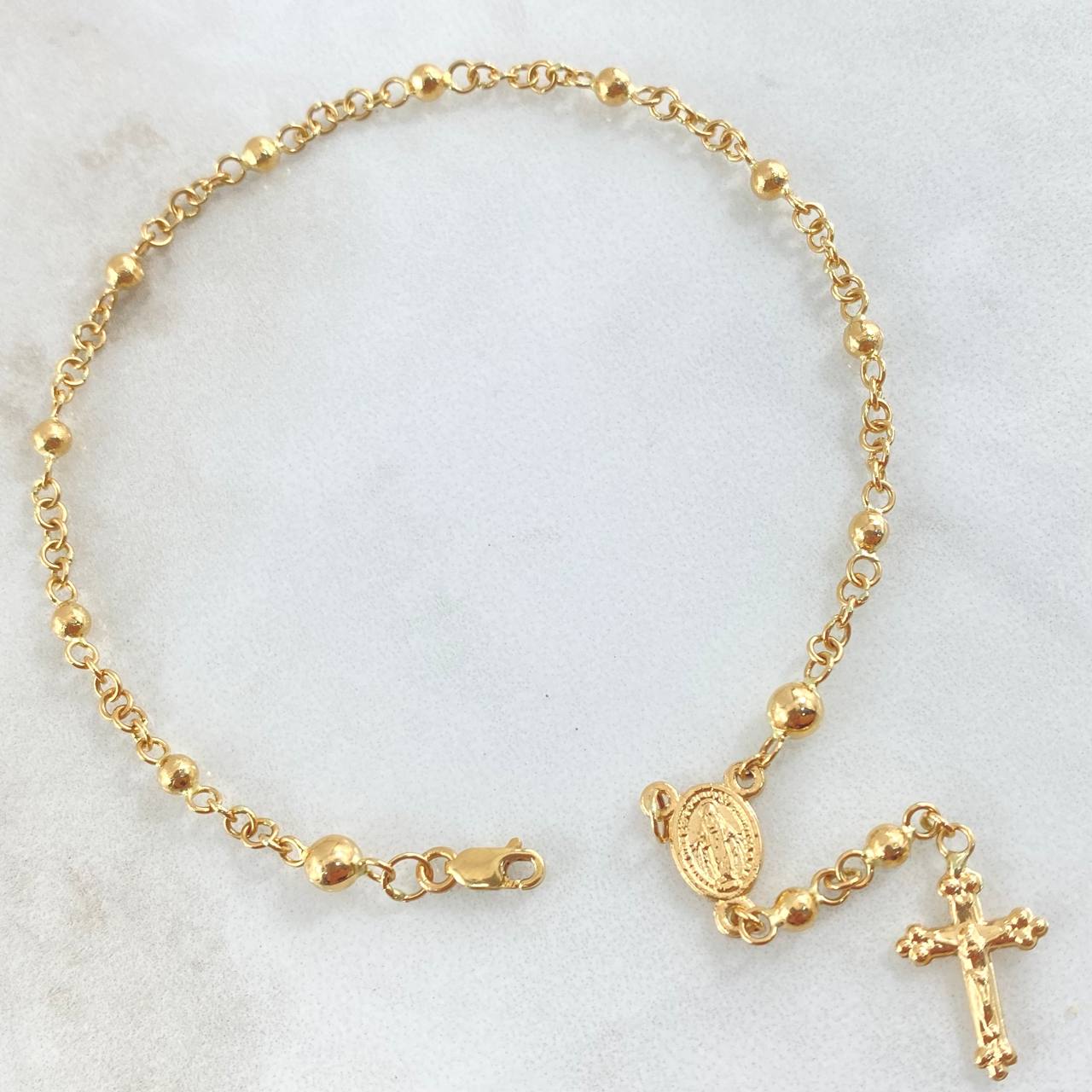 Pulso Denario Virgen Milagrosa 3.75gr / 18cm / Oro 18K *