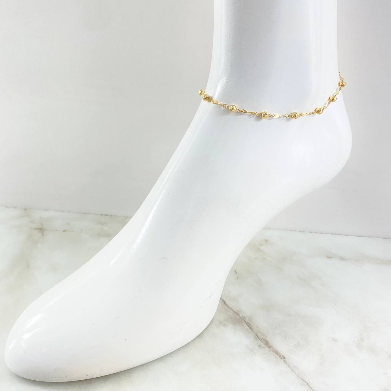 Tobillera Tipo Militar 2.5gr / 24cm / Oro 18K