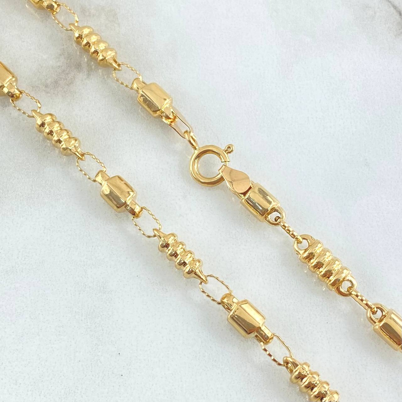 Cadena Rustica Barril Intercalada 17.2gr / 70cm / Oro 18K *